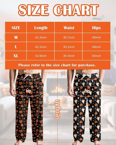 Mens Halloween Christmas Pajama Pants Soft Men Pj Bottoms with Pockets Drawstring Sleep Lounge Pant for Men (M-XL) in Saudi Arabia