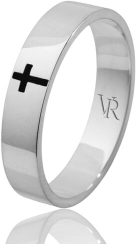 Black Onyx Cross Ring للرجال ، حلقات رجال فضية أنيقة لصديقها أو الزوج ، المجوهرات الفضية المسيحية ، فرقة زفاف فريدة من نوعها ، إكسسوارات شديدة الحجر ، هدايا الموضة له in Kuwait