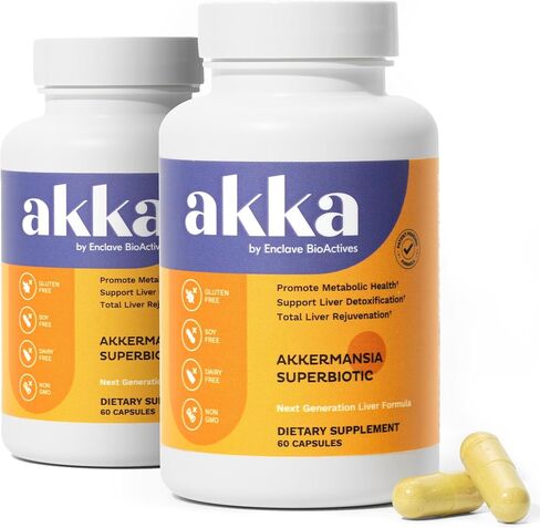 AKKA Premium Liver Cleanse Detox & Repair Superbiotic: Liver Detox, Regeneration, & Restoration Liver Support Supplement with Bioavailable Pasteurized Akkermansia | Vitality | Metabolism | Immunity in Saudi Arabia