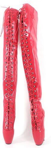 High Heels 18cm الركبة عالية براءات الاختراع أحذية الباليه أحذية الباليه ، Red-15 in Kuwait