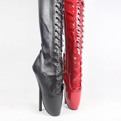 High Heels 18cm الركبة عالية براءات الاختراع أحذية الباليه أحذية الباليه ، Red-15 in Kuwait