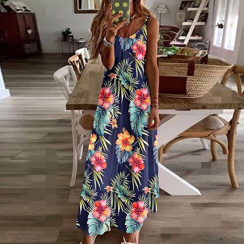 الفساتين الصيفية للنساء بوهو طباعة Maxi Sundress أزياء الأزياء العاطفة العطلة in Saudi Arabia