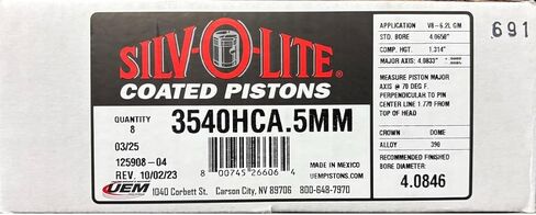 المكابس والحلقات المطابقة متوافقة مع 2014-2022 6.2L Gen V L86 ، L87 ، LT1 ، LT2 ، محركات الحقن المباشرة. (.50mm أو 4.085 تجويف) in Saudi Arabia