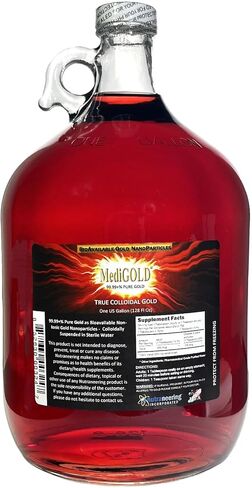 True colloidal Gold - 1 U.S. Gallon in Clear Glass jug in Saudi Arabia