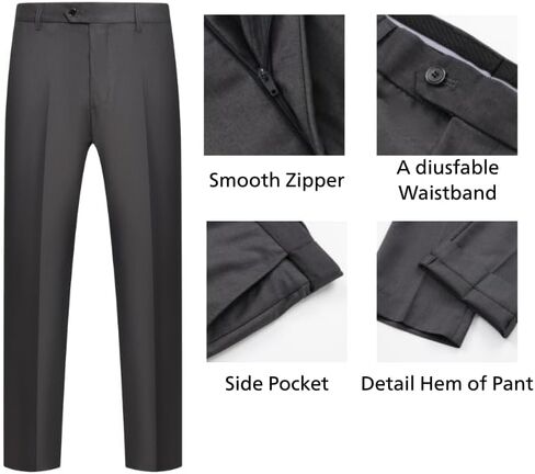 Men's 3 Piece Slim Fit Suit, Formal Business Tuxedo Set with Jacket, Vest, Pants, 4 Button Design for Wedding in Saudi Arabia