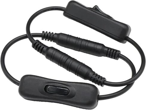 LED Light Bar Power Cord with Switch, DC Male Female Connector, 5V 12V 24V Compatible, Black, 304 Steel Switch Housing (Black 1PCS) in Saudi Arabia