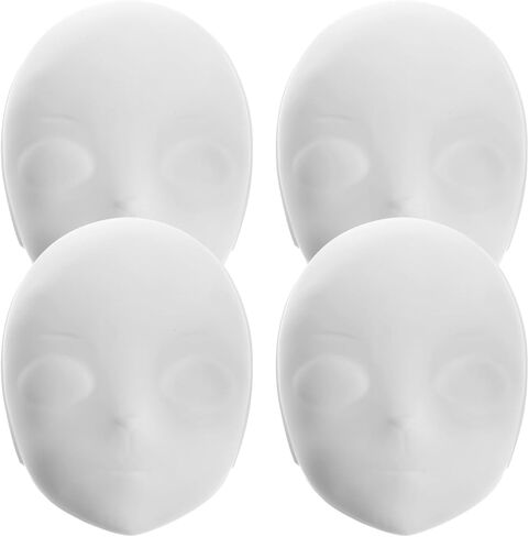 أقنعة الوجه الكاملة DIY 4pcs أقنعة قابلة للطلاء فارغة زي تنكر عادي ل DIY Decoration Art Cosplay Dance Party White in Saudi Arabia