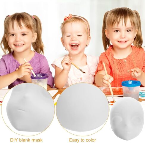 أقنعة الوجه الكاملة DIY 4pcs أقنعة قابلة للطلاء فارغة زي تنكر عادي ل DIY Decoration Art Cosplay Dance Party White in Saudi Arabia