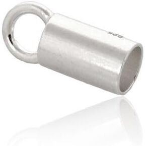 925 Sterling Silver 1x5mm End Caps - Ideal for Bracelet and Chain Cords, Sold in Packs (20 Pieces), Barrel or Tube End Cap for Jewelry Making, Pair with Spring Lobster S-Hook Clasp, Jewelry Closures in Kuwait