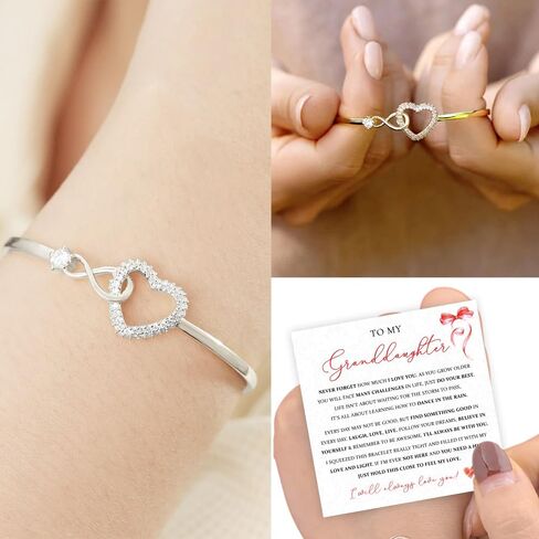 To My Granddaughter Bracelet From Grandma Grandmother or Grandpa Grandfather With Heartfelt Message & Box, Jewelry Gift For Granddaughter From Grandparents On Graduation, Birthday, Wedding, Christmas in Saudi Arabia