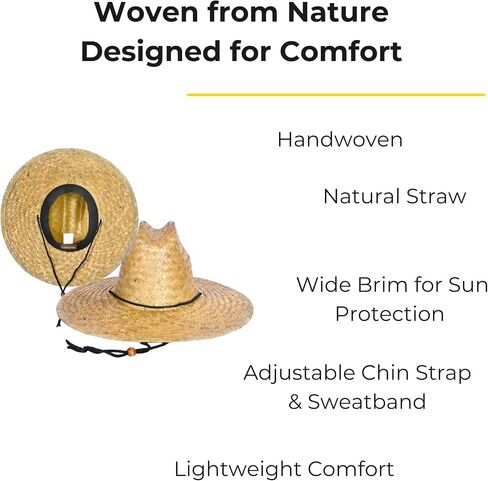 6 PCS Straw Hats for Men, Sun Hats for Women, Wide Brim Lifeguard Hats for Outdoor Sun Protection. in Saudi Arabia