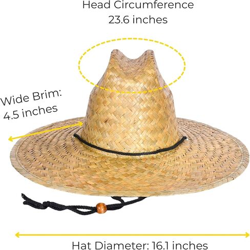 6 PCS Straw Hats for Men, Sun Hats for Women, Wide Brim Lifeguard Hats for Outdoor Sun Protection. in Saudi Arabia