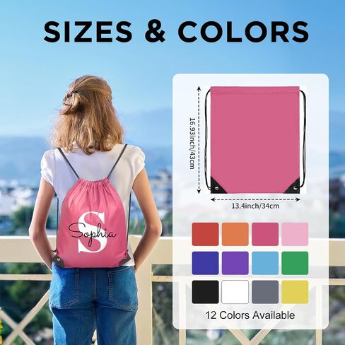 Custom Drawstring Backpacks With Your Logo, 200 Pack Personalized Text Drawstring Bags String Bag Bulk, Great for Travelling, Gym and for Everyday Use (Grey) in Saudi Arabia