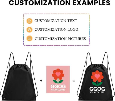 Custom Drawstring Backpacks With Your Logo, 200 Pack Personalized Text Drawstring Bags String Bag Bulk, Great for Travelling, Gym and for Everyday Use (Grey) in Saudi Arabia