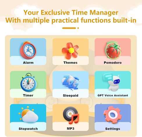 AI Clock, Alarm Clock for Kids, Clock with ChatGPT, AI Device, Sound Machine to Wake Alarm Clock for Toddlers and Kids,3-15 Years Bedroom, 2.4G WiFi, 2.8 Inch Screen in Saudi Arabia