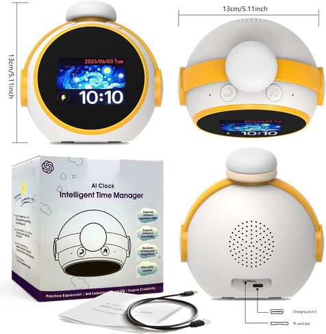 AI Clock, Alarm Clock for Kids, Clock with ChatGPT, AI Device, Sound Machine to Wake Alarm Clock for Toddlers and Kids,3-15 Years Bedroom, 2.4G WiFi, 2.8 Inch Screen in Saudi Arabia