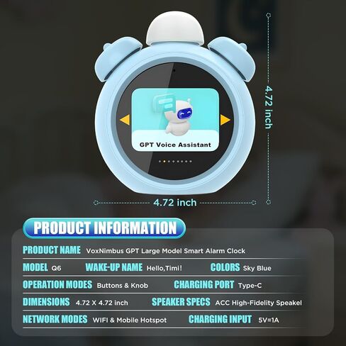 Smart Clock for Kids with AI Assistant & Voice Control,Sleep Training Clock for Toddlers, White Noise Sound Machine Night Light, Time Management Gift.Educational Gift for Boys Girls. in Saudi Arabia
