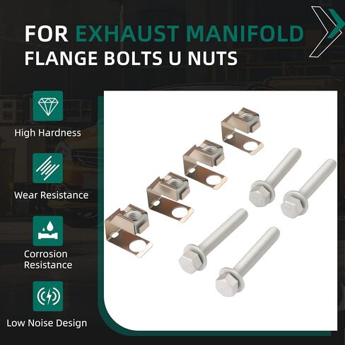 4PCS 03442 Exhaust Manifold Flange Bolts U Nuts Hardware Kit fit for Dodge Dakota/Durango/Challenger, for Ram 1500 2500 3500, fit for Jeep Wrangler/Liberty/Challenger 04-24 6036684AA 6036734AA in Saudi Arabia