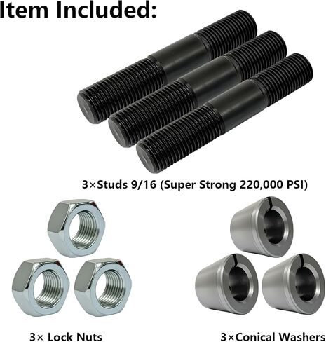 9/16 مسمار وغسالة مخروطية لـ DANA 44 متوافقة مع Jeep ، Ford ، Dodge ، Arm Arm Install Kit-3 Packs in Saudi Arabia