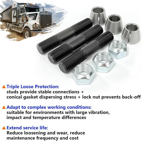 9/16 مسمار وغسالة مخروطية لـ DANA 44 متوافقة مع Jeep ، Ford ، Dodge ، Arm Arm Install Kit-3 Packs in Saudi Arabia