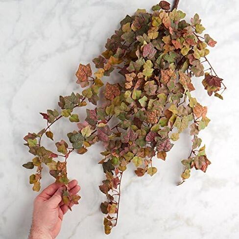 Factory Direct Craft Cascading Poly Silk Grape Leaf Bushes 2 Grape Leaf Bushes in Saudi Arabia