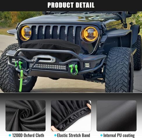Winch Cover Newly Upgraded 1200D Heavy-Duty Waterproof Oxford Fabric Cover for 8500-12500 lbs Electric Winches, Dust-proof, Anti-UV, Durable (22" x 8.1" x 10.5") in Saudi Arabia