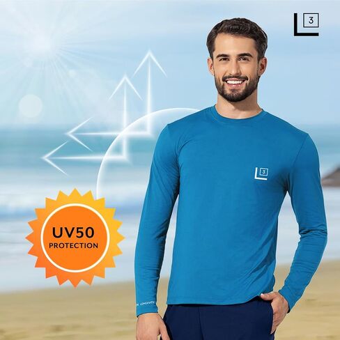 Men's Long Sleeve Performance Shirt | Lightweight UV 50+ Protection Moisture-Wicking Quick-Dry Sportswear in Saudi Arabia