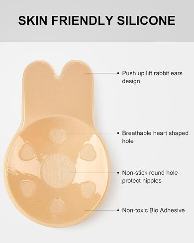 Sticky Bra Push Up 2 Pairs,Adhesive Bras Strapless Backless Bra for Women with Pasties in Kuwait