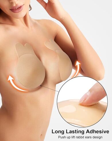 Sticky Bra Push Up 2 Pairs,Adhesive Bras Strapless Backless Bra for Women with Pasties in Kuwait