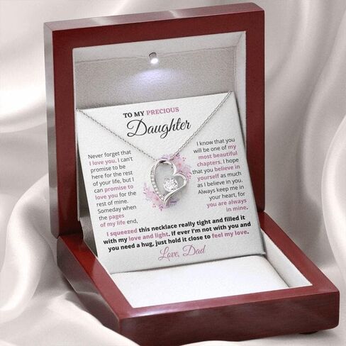 Gift for Precious Daughter Always Keep Me in Your Heart Love Dad Heart Necklace in Saudi Arabia