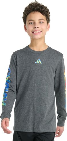 adidas Boys' Long Sleeve Spectrum of Light Heather Tee in Saudi Arabia