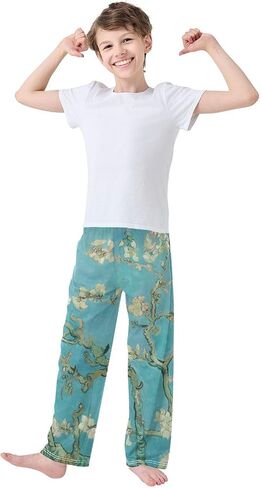 BGXW Pajama Pants Long Sleep Pants Soft Lounge PJ القيعان مع 2 جيوب 6-14 سنة in Kuwait