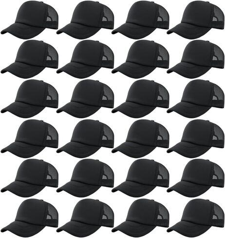 ZH 24 Pcs Sublimation Trucker Hats Blank Mesh Baseball Cap Polyester Bulk Mesh Trucker Hat for Men and Women in Saudi Arabia