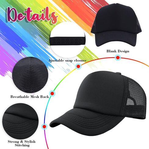 ZH 24 Pcs Sublimation Trucker Hats Blank Mesh Baseball Cap Polyester Bulk Mesh Trucker Hat for Men and Women in Saudi Arabia