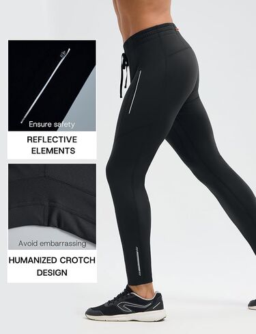 baleaf Men's Fleece Lined Running Tights Thermal Leggings Cold Weather Compression Pants Cycling Hiking Workout in Saudi Arabia