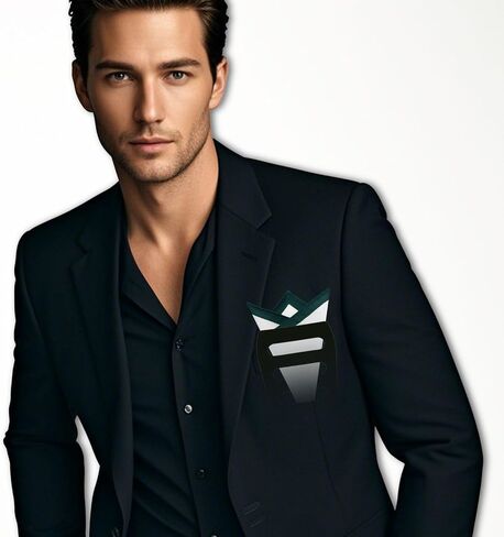 White Pocket Squares for Men, Color Contrast Trim Mens Handkerchiefs with Pocket Square Holder for Daily Wedding in Saudi Arabia