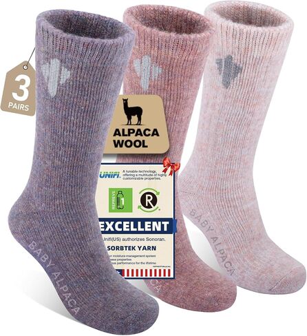 Alpaca Socks for Men and Women, Heavyweight Thermal Thick Warm Alpaca Wool Boot Sock for Hunting, Hiking, Moisture Wicking in Saudi Arabia