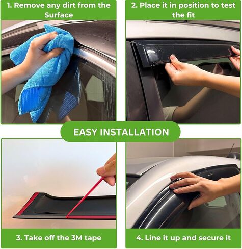 Window Visor Compatible with Chevrolet (Chevy) Blazer 2019-2024, Rain Guard Tape-On Extra Durable Sun Wind Air Side Vent Window Deflector, 2019 2020 2021 2022 2023 2024 in Kuwait