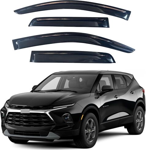 Window Visor Compatible with Chevrolet (Chevy) Blazer 2019-2024, Rain Guard Tape-On Extra Durable Sun Wind Air Side Vent Window Deflector, 2019 2020 2021 2022 2023 2024 in Kuwait
