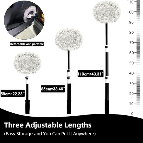 فرشاة غسيل سيارة منحنية 15 درجة بمقبض طويل 43 بوصة، ممسحة تنظيف من الألياف الدقيقة للشاحنة RV، ممسحة تنظيف ذات عجلات سيارات الدفع الرباعي، تفاصيل داخلية خارجية 2 في 1، منفضة غسيل السيارات لا تؤذي الطلاء، خالية من الخدوش in Kuwait