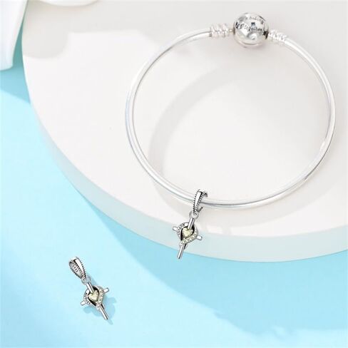 Birthstone Cross Heart S925 Sterling Silver Charms تناسب أساور باندورا هدية حبة القلادة الأصلية لها in Kuwait