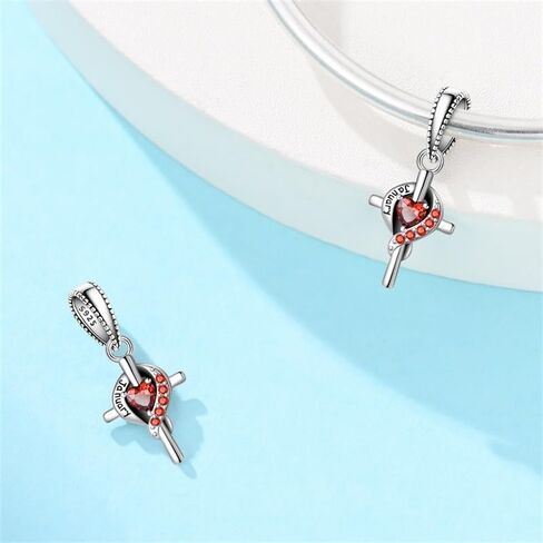 Birthstone Cross Heart S925 Sterling Silver Charms تناسب أساور باندورا هدية حبة القلادة الأصلية لها in Saudi Arabia