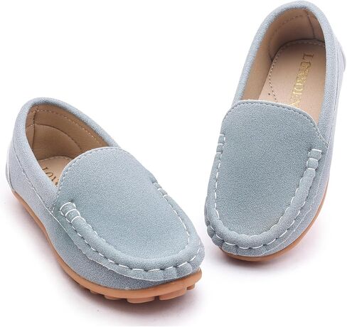 Lonsoen Toddler Little Kids Slip-on Resplosts ، أحذية قيادة من جلد الغزال الاصطناعي ، أحذية قارب غير رسمية من المدبوغ. in Kuwait