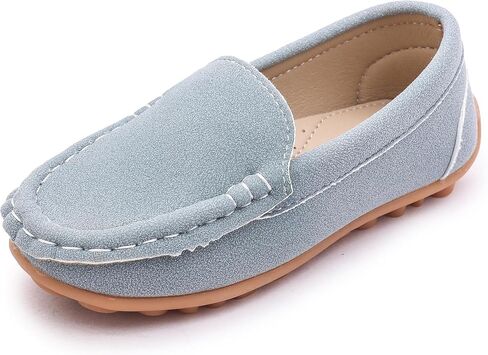 Lonsoen Toddler Little Kids Slip-on Resplosts ، أحذية قيادة من جلد الغزال الاصطناعي ، أحذية قارب غير رسمية من المدبوغ. in Kuwait