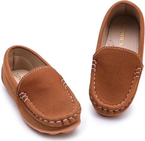 Lonsoen Toddler Little Kids Slip-on Resplosts ، أحذية قيادة من جلد الغزال الاصطناعي ، أحذية قارب غير رسمية من المدبوغ. in Kuwait