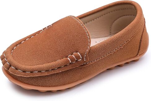 Lonsoen Toddler Little Kids Slip-on Resplosts ، أحذية قيادة من جلد الغزال الاصطناعي ، أحذية قارب غير رسمية من المدبوغ. in Kuwait