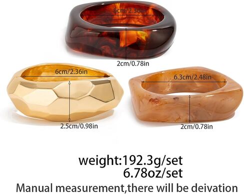 Ingemark Chunky Acrylic Bangles Bracelets for Women Gold Wide Cuff Minimalist Jewelry Statement Colorful Resin Bangles for Party in Kuwait