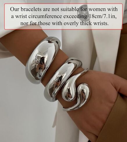 SAMOCO 3Pcs Chunky Bangle Bracelets for Women Trendy Wide Wrist Cuff Bracelets Stack Statement Bangle Fashion Gifts in Kuwait