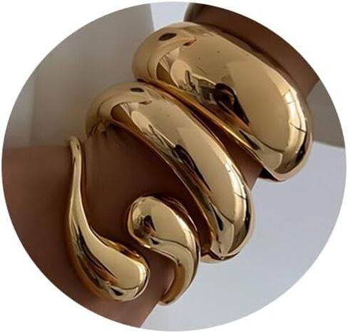 SAMOCO 3Pcs Chunky Bangle Bracelets for Women Trendy Wide Wrist Cuff Bracelets Stack Statement Bangle Fashion Gifts in Kuwait