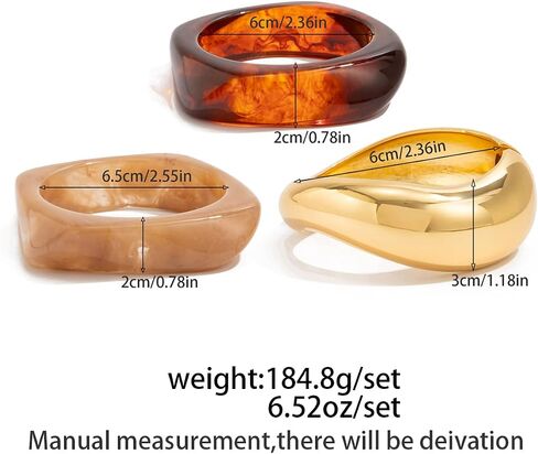 Ingemark Chunky Acrylic Bangles Bracelets for Women Gold Wide Cuff Minimalist Jewelry Statement Colorful Resin Bangles for Party in Kuwait
